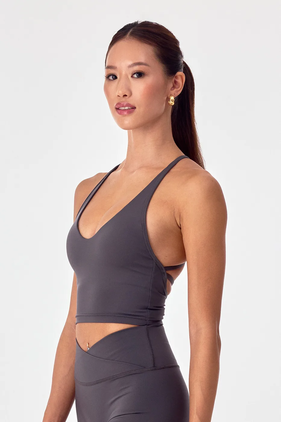 V-Neck Tank – Steel