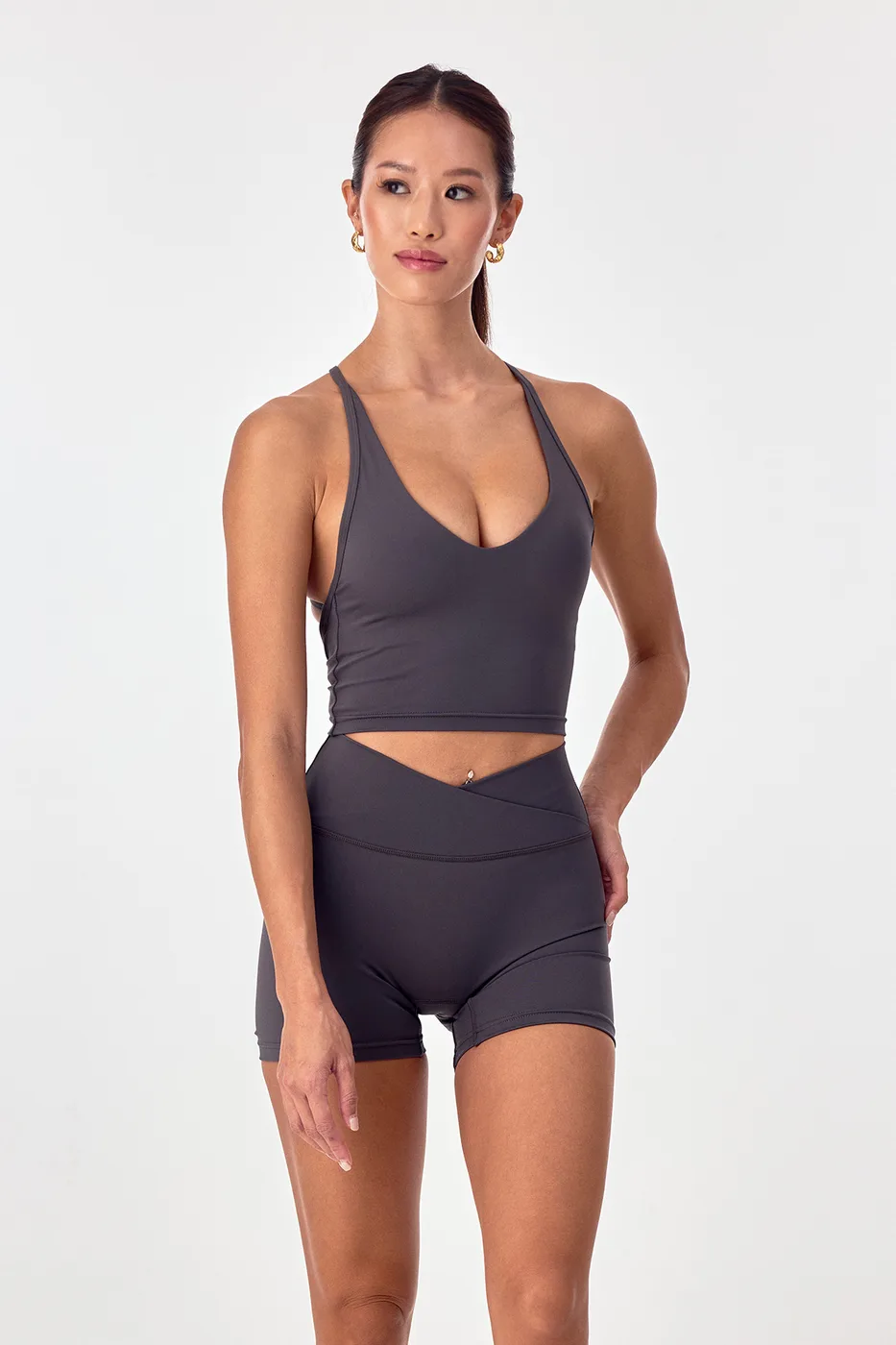 V-Neck Tank – Steel
